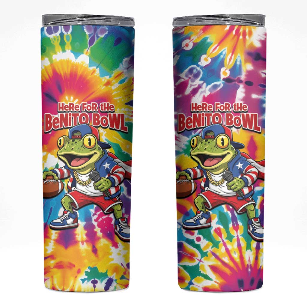 Funny Benito Coqui Frog Skinny Tumbler Puerto Rican Coquí Football