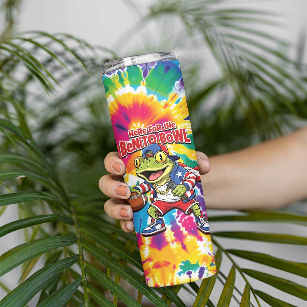 Funny Benito Coqui Frog Skinny Tumbler Puerto Rican Coquí Football