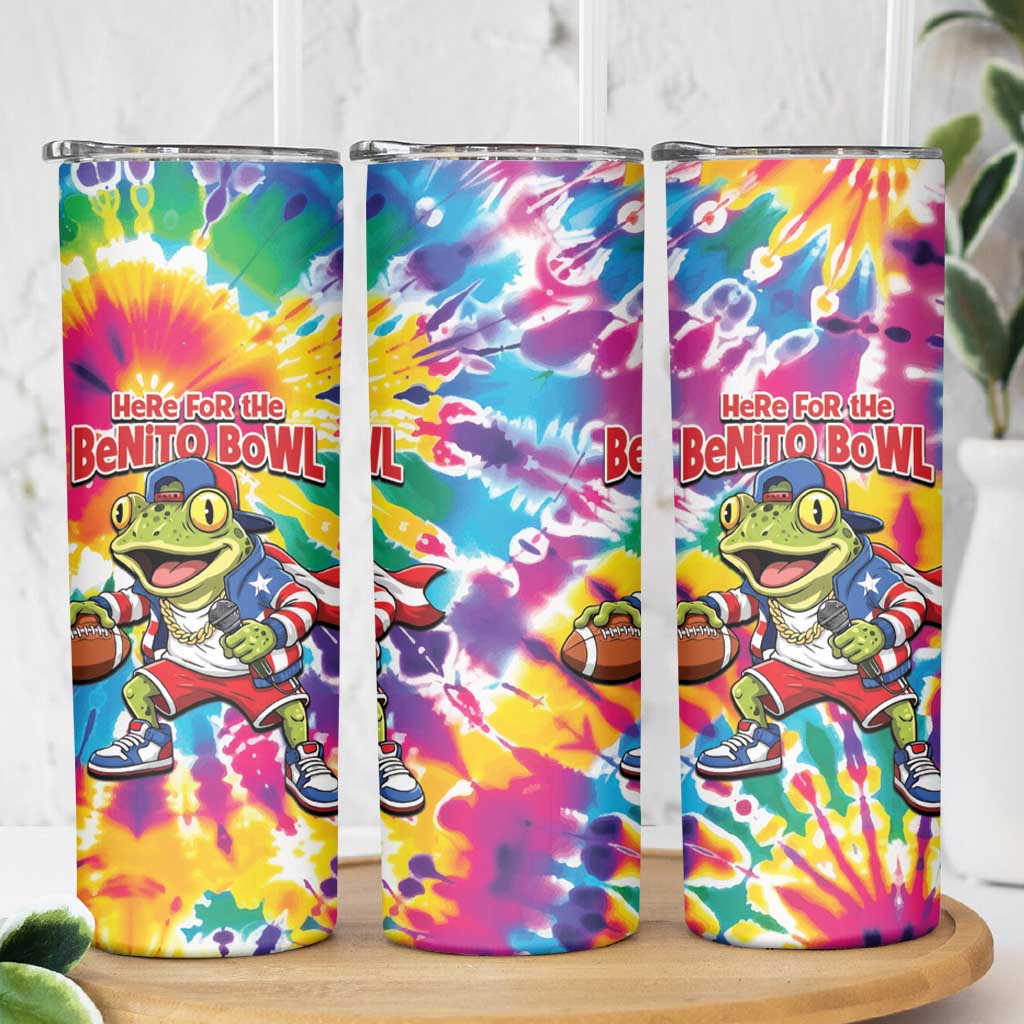 Funny Benito Coqui Frog Skinny Tumbler Puerto Rican Coquí Football