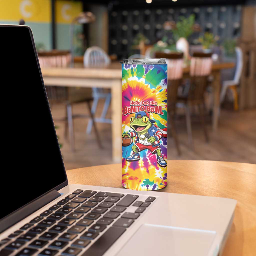 Funny Benito Coqui Frog Skinny Tumbler Puerto Rican Coquí Football