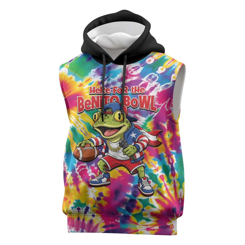 Funny Benito Coqui Frog Sleeveless Hoodie Puerto Rican Coquí Football