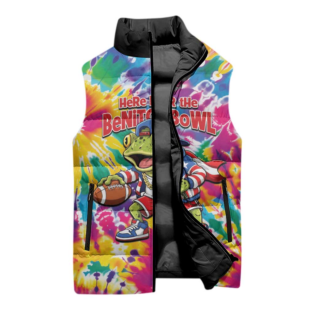 Funny Benito Coqui Frog Sleeveless Puffer Jacket Puerto Rican Coquí Football