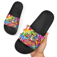 Funny Benito Coqui Frog Slide Sandals Puerto Rican Coquí Football