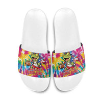 Funny Benito Coqui Frog Slide Sandals Puerto Rican Coquí Football