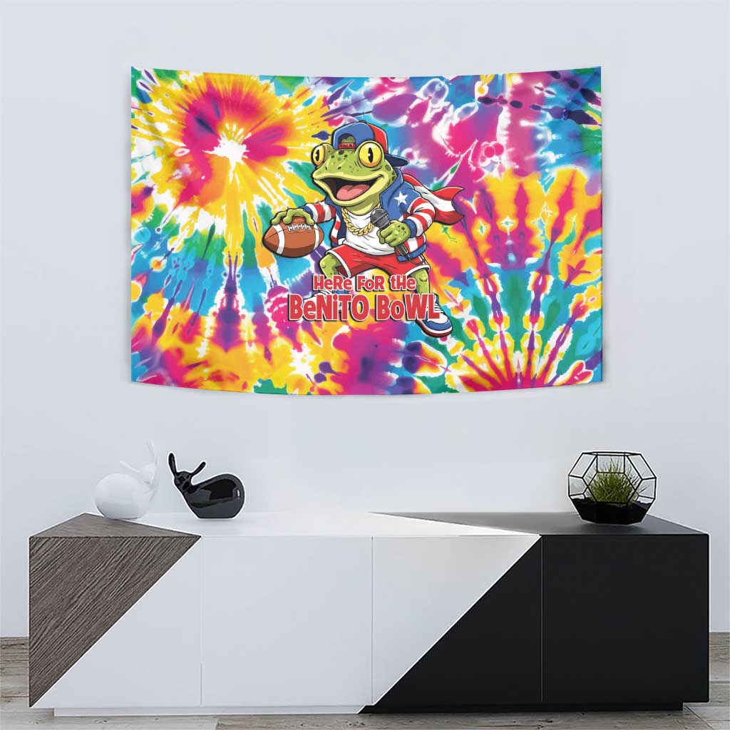 Funny Benito Coqui Frog Tapestry Puerto Rican Coquí Football