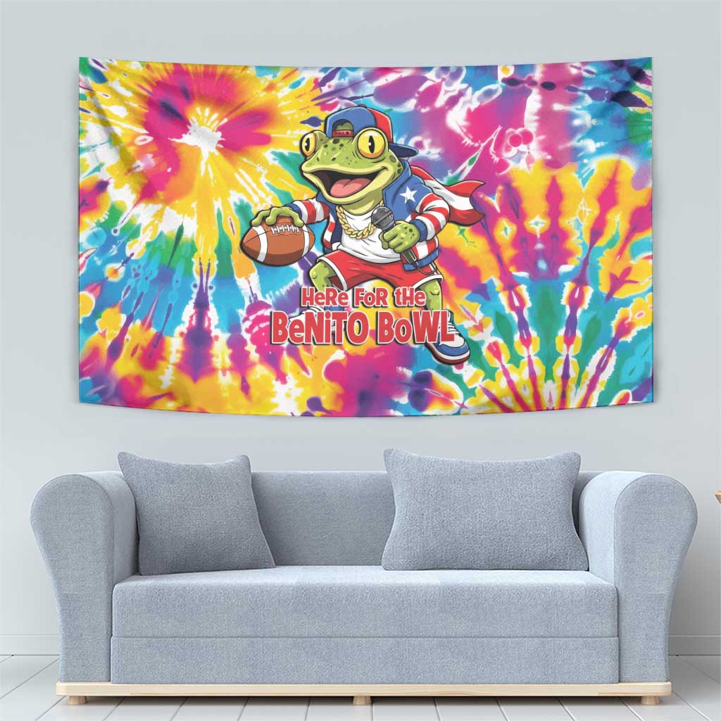 Funny Benito Coqui Frog Tapestry Puerto Rican Coquí Football