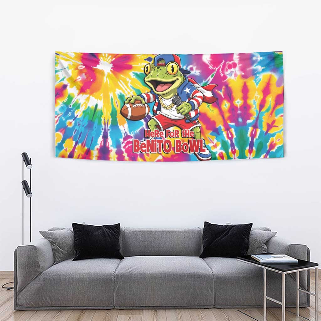 Funny Benito Coqui Frog Tapestry Puerto Rican Coquí Football