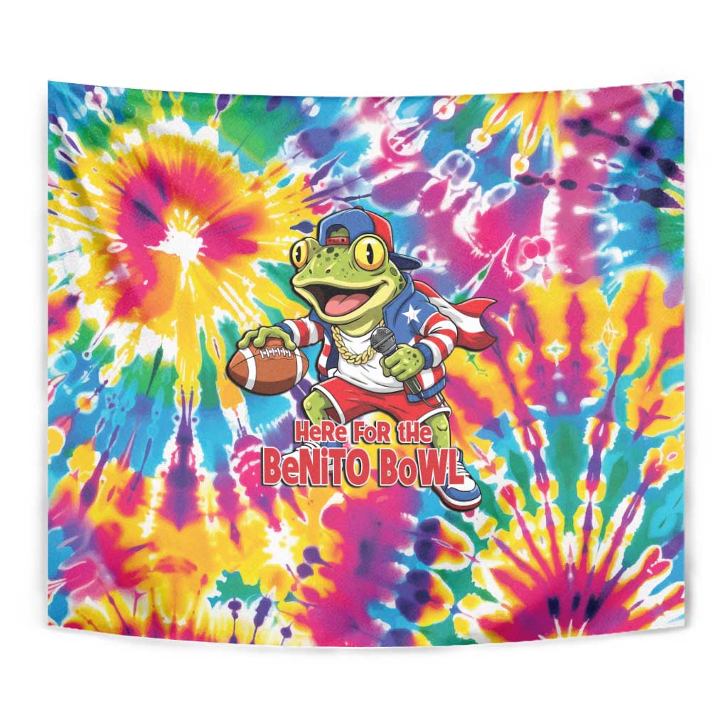 Funny Benito Coqui Frog Tapestry Puerto Rican Coquí Football