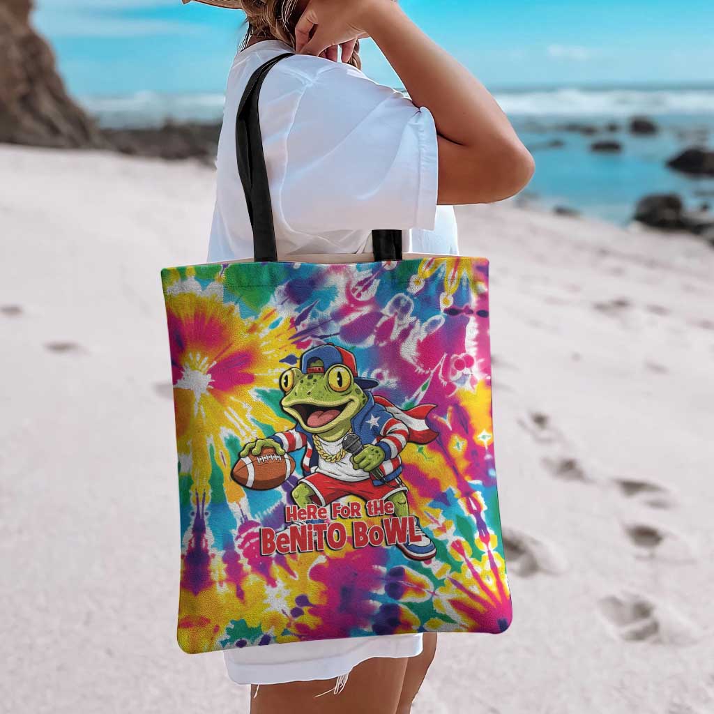 Funny Benito Coqui Frog Tote Bag Puerto Rican Coquí Football