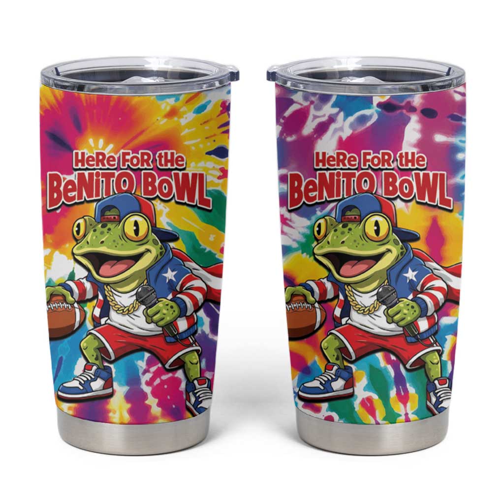 Funny Benito Coqui Frog Tumbler Cup Puerto Rican Coquí Football