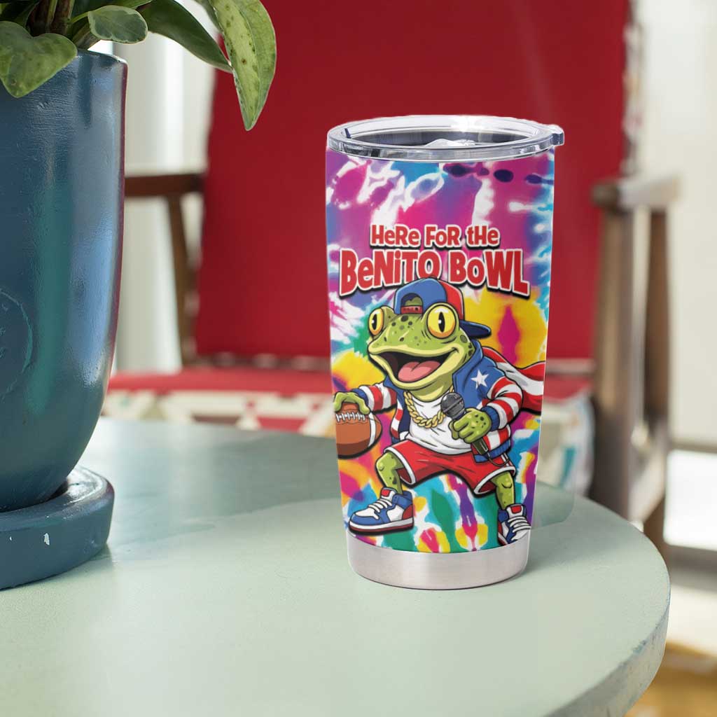 Funny Benito Coqui Frog Tumbler Cup Puerto Rican Coquí Football