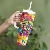 Funny Benito Coqui Frog Tumbler With Handle Puerto Rican Coquí Football
