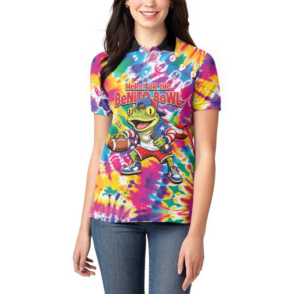 Funny Benito Coqui Frog Women Polo Shirt Puerto Rican Coquí Football