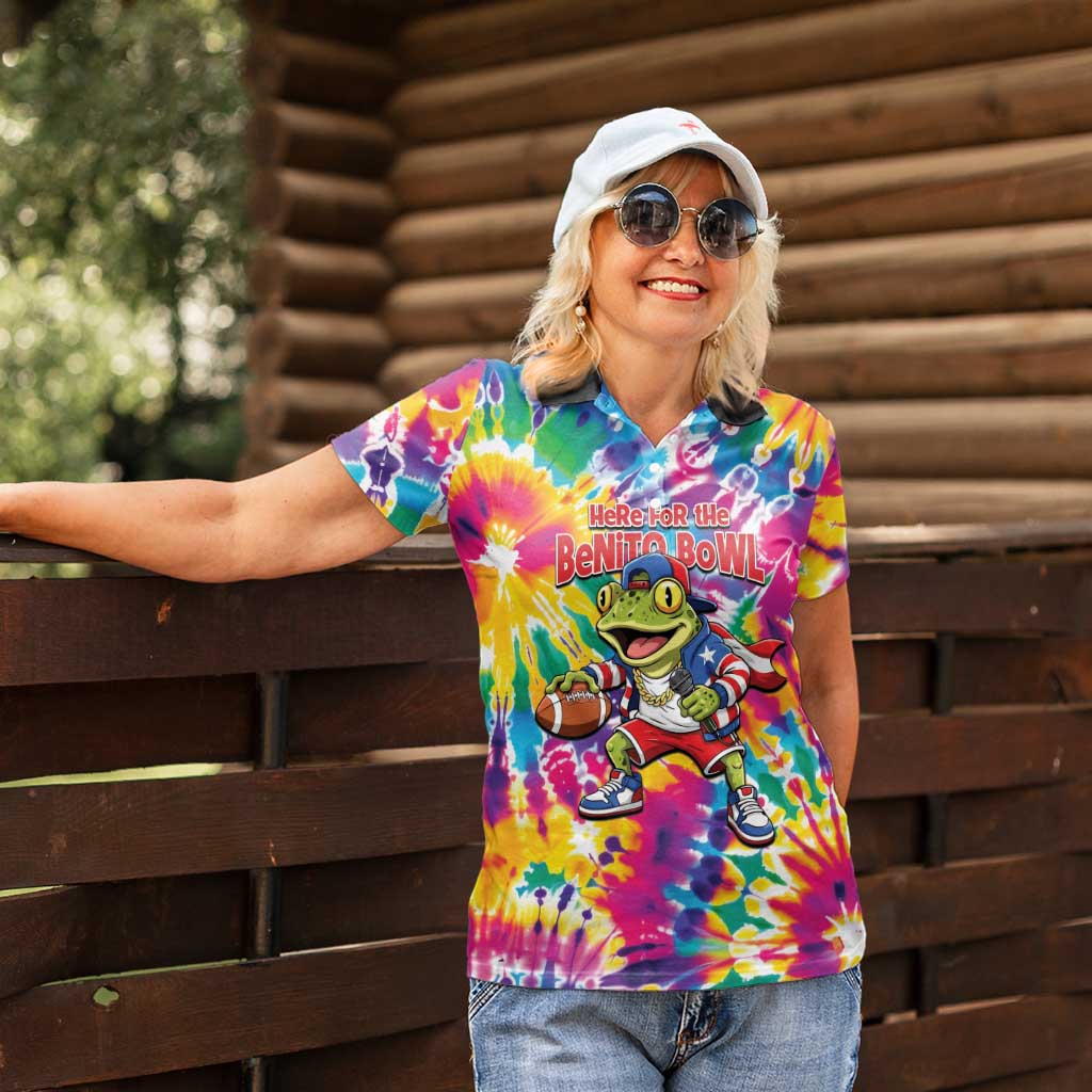 Funny Benito Coqui Frog Women Polo Shirt Puerto Rican Coquí Football