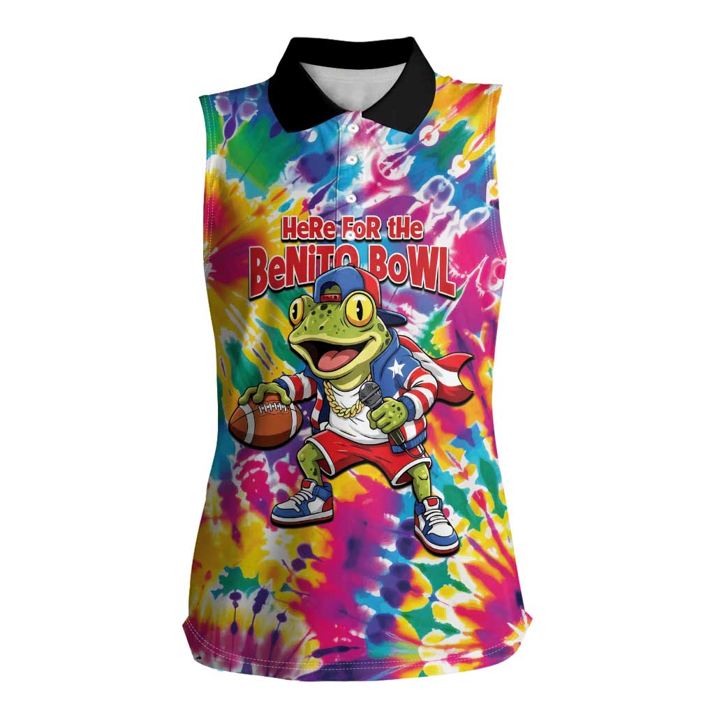 Funny Benito Coqui Frog Women Sleeveless Polo Shirt Puerto Rican Coquí Football