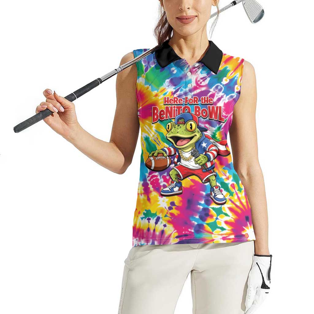 Funny Benito Coqui Frog Women Sleeveless Polo Shirt Puerto Rican Coquí Football