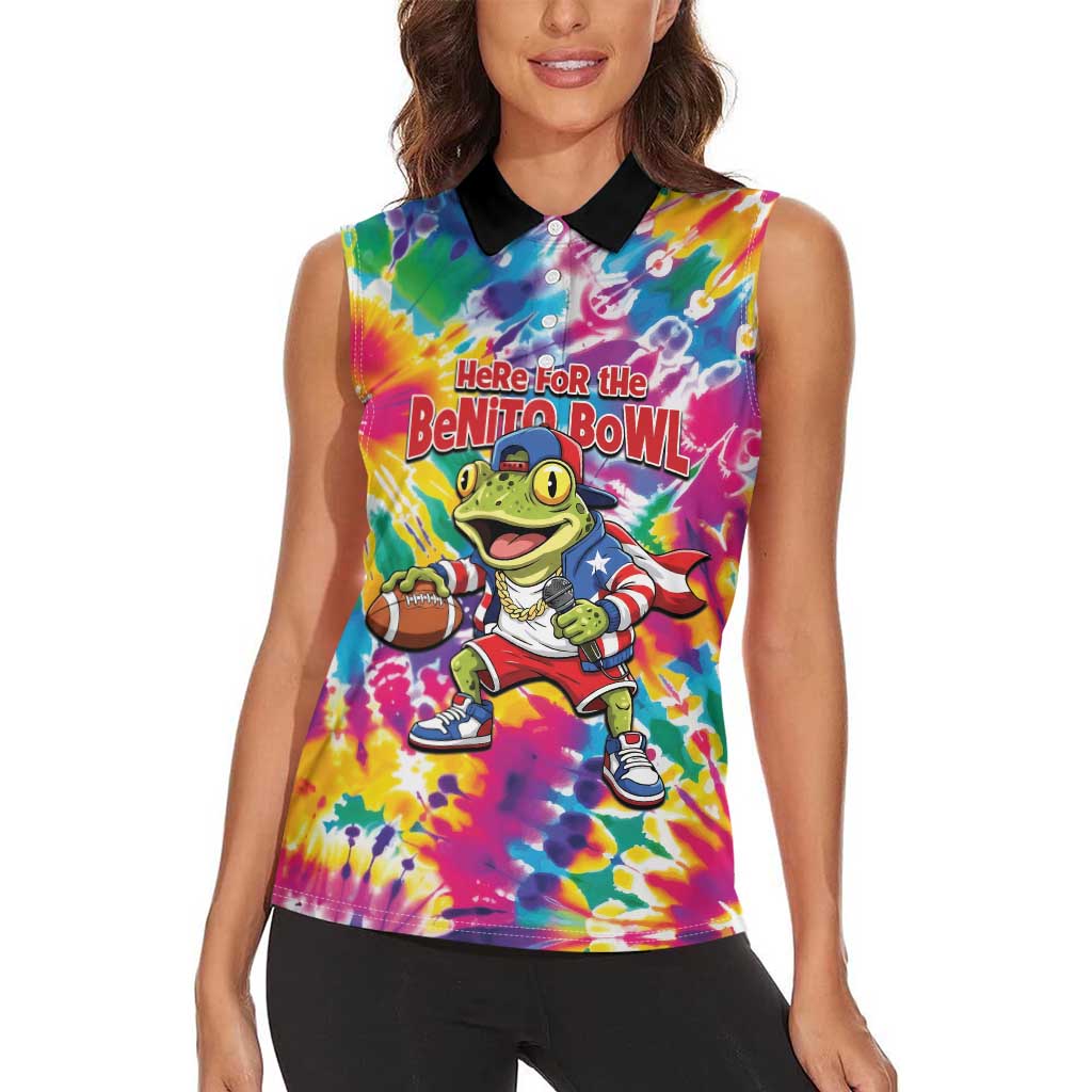 Funny Benito Coqui Frog Women Sleeveless Polo Shirt Puerto Rican Coquí Football