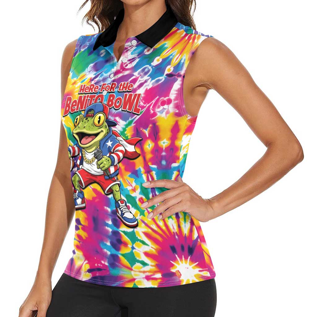 Funny Benito Coqui Frog Women Sleeveless Polo Shirt Puerto Rican Coquí Football