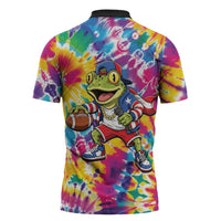 Funny Benito Coqui Frog Zipper Polo Shirt Puerto Rican Coquí Football