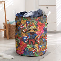 Funny Benito Bowl Laundry Basket Puerto Rican Coquí Football