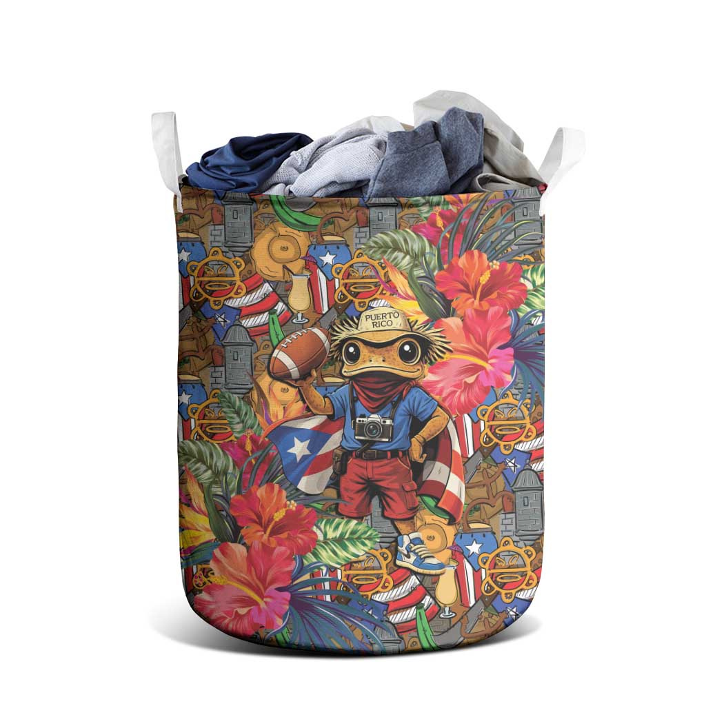 Funny Benito Bowl Laundry Basket Puerto Rican Coquí Football