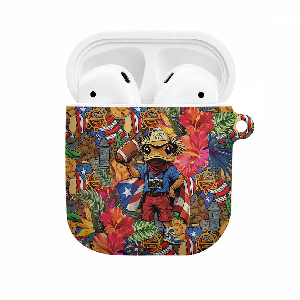 Funny Benito Bowl AirPods Case Puerto Rican Coquí Football