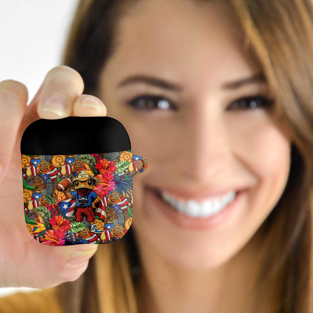 Funny Benito Bowl AirPods Case Puerto Rican Coquí Football