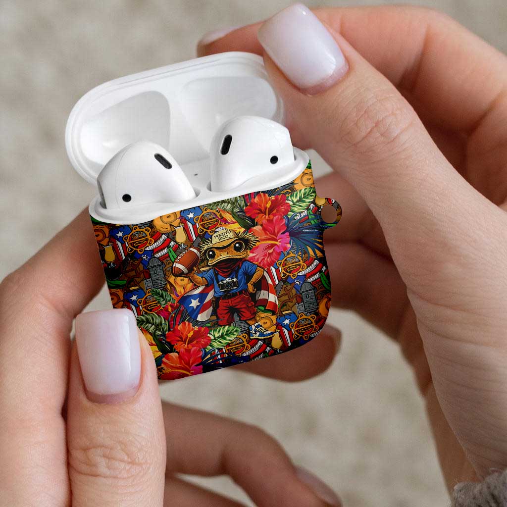 Funny Benito Bowl AirPods Case Puerto Rican Coquí Football