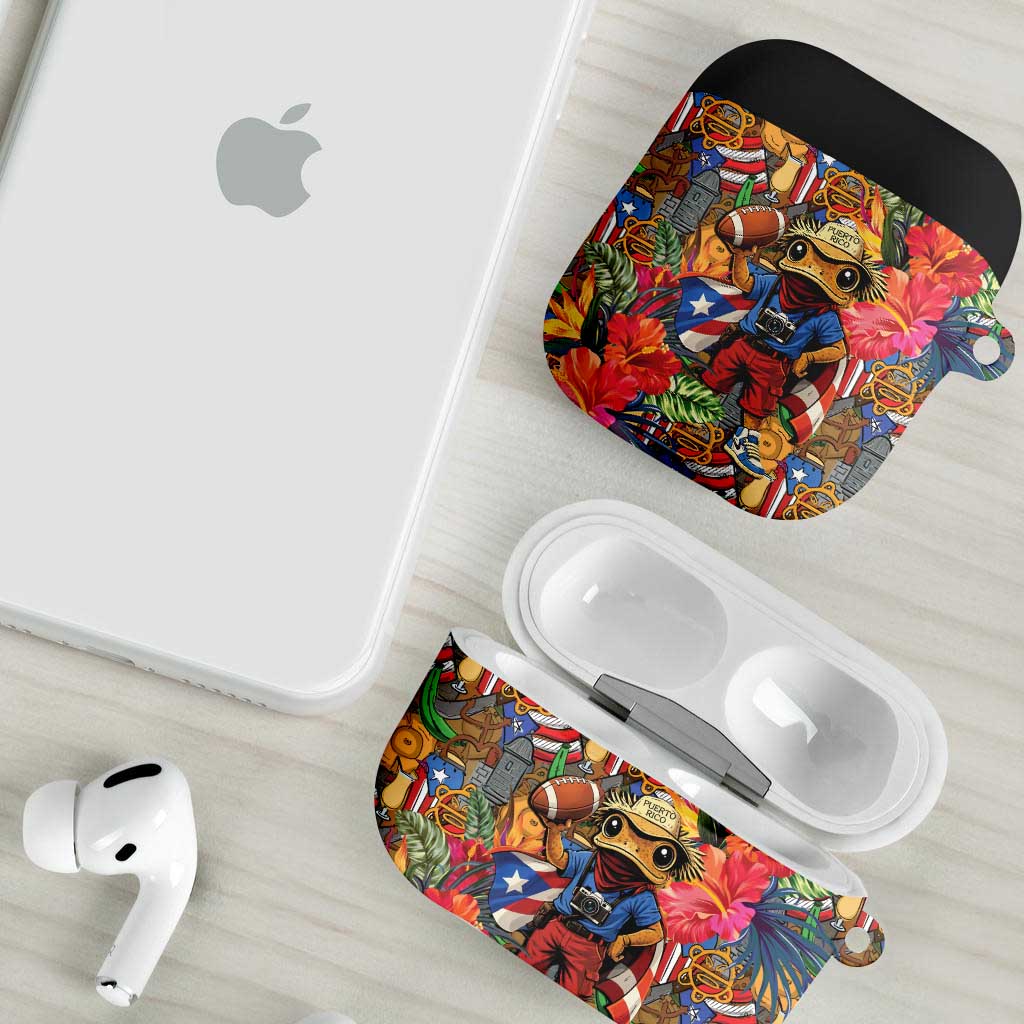Funny Benito Bowl AirPods Case Puerto Rican Coquí Football