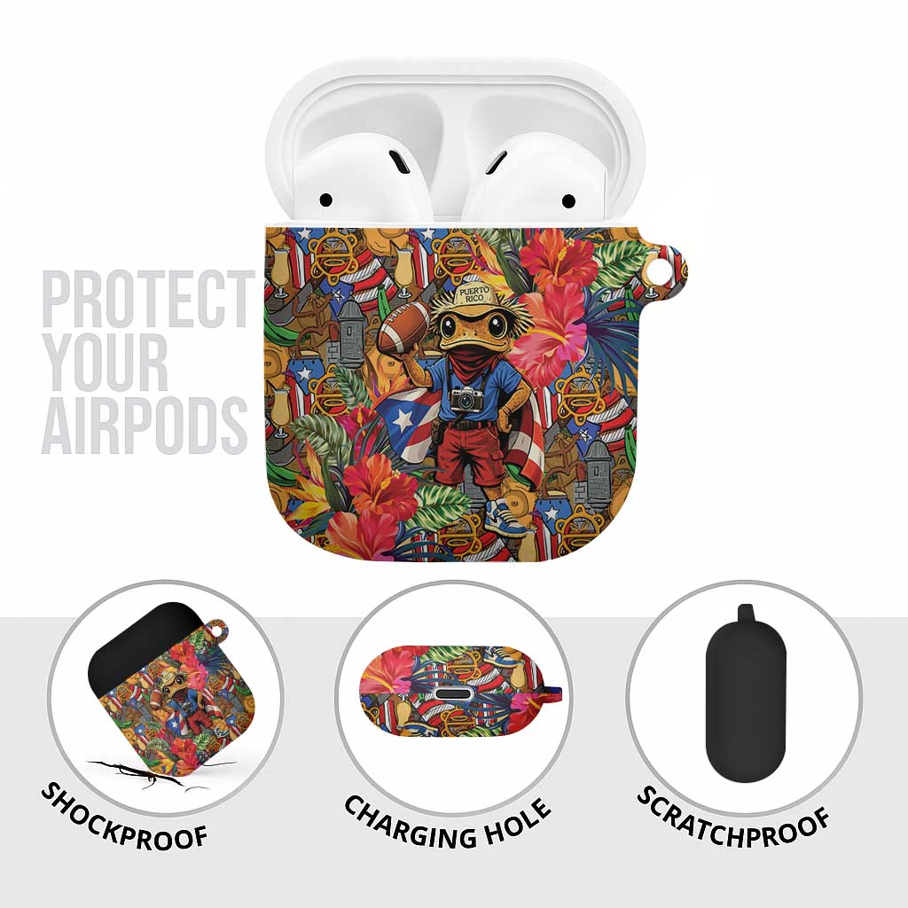 Funny Benito Bowl AirPods Case Puerto Rican Coquí Football