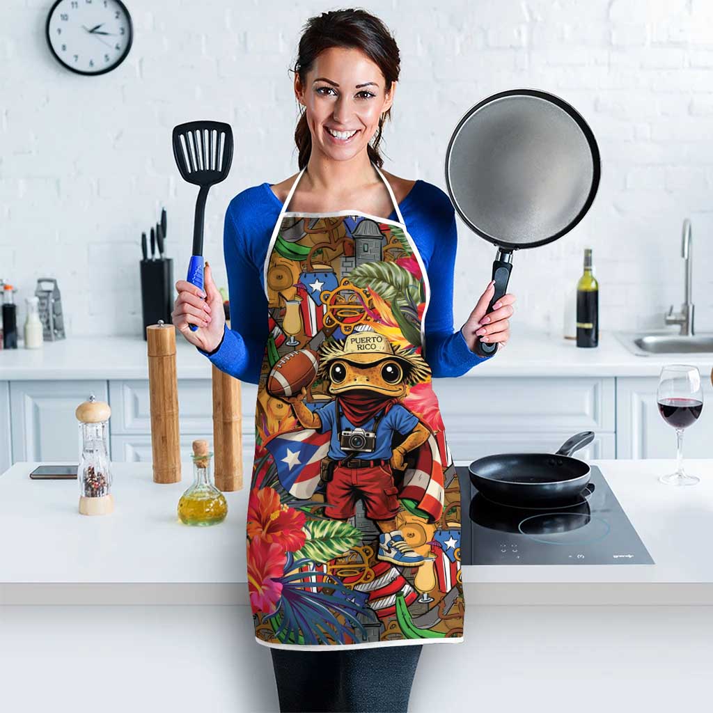 Funny Benito Bowl Apron Puerto Rican Coquí Football
