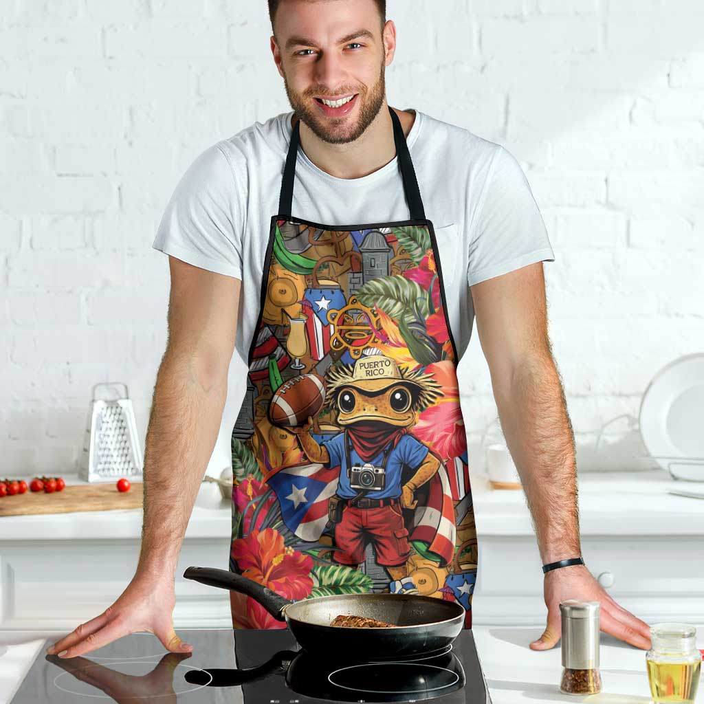 Funny Benito Bowl Apron Puerto Rican Coquí Football