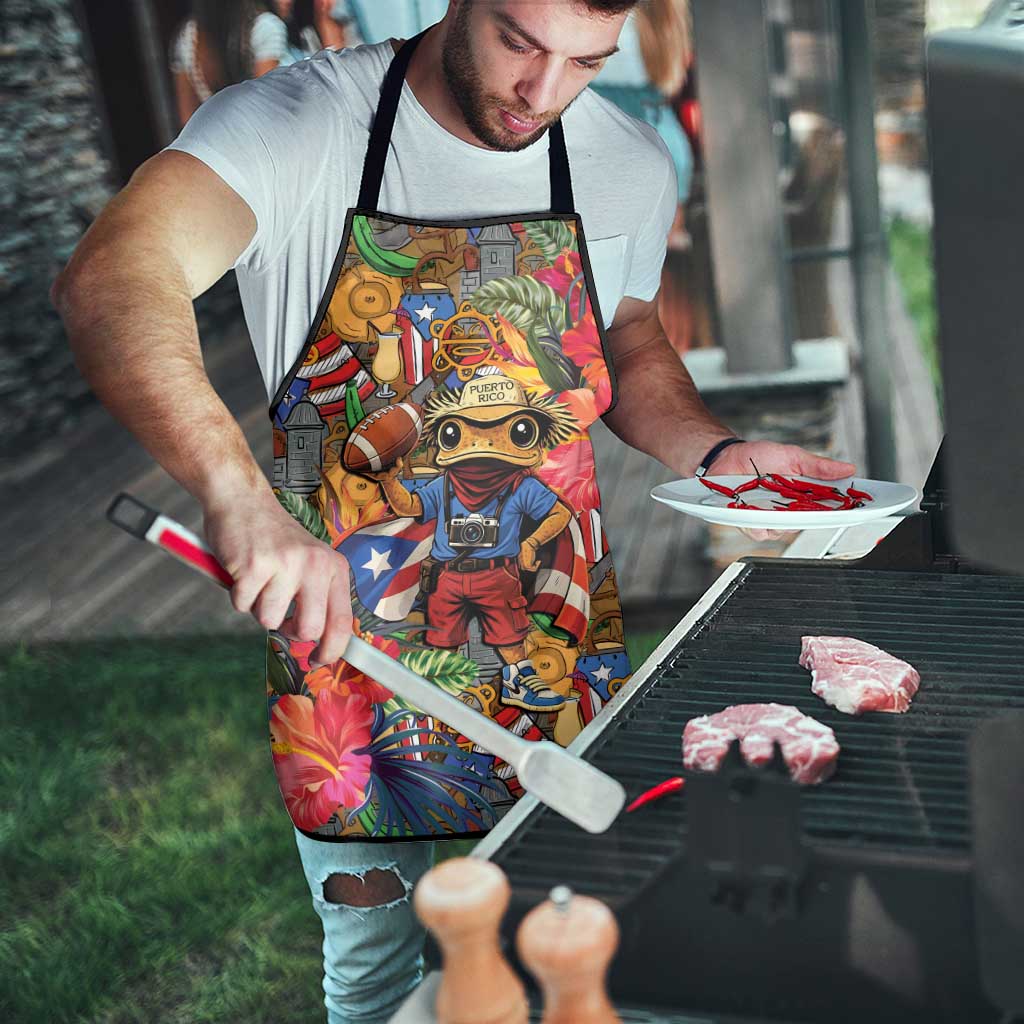 Funny Benito Bowl Apron Puerto Rican Coquí Football