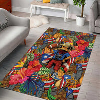 Funny Benito Bowl Area Rug Puerto Rican Coquí Football