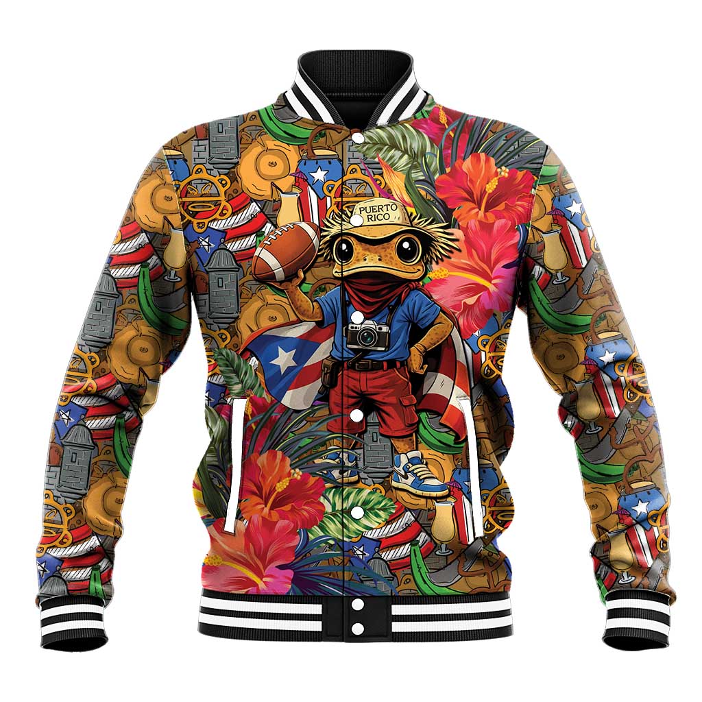 Funny Benito Bowl Baseball Jacket Puerto Rican Coquí Football