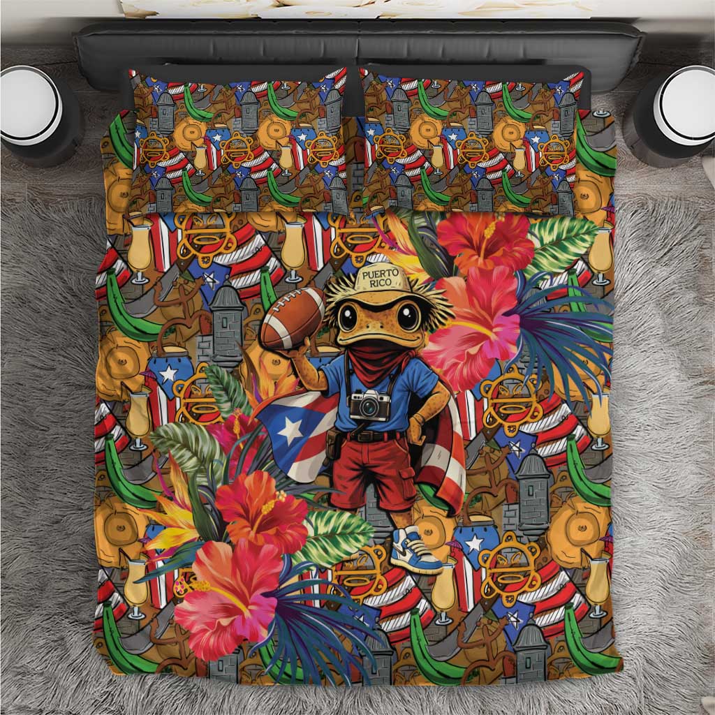 Funny Benito Bowl Bedding Set Puerto Rican Coquí Football