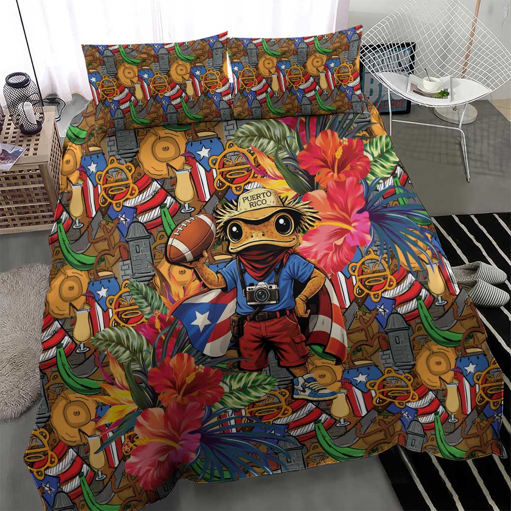 Funny Benito Bowl Bedding Set Puerto Rican Coquí Football