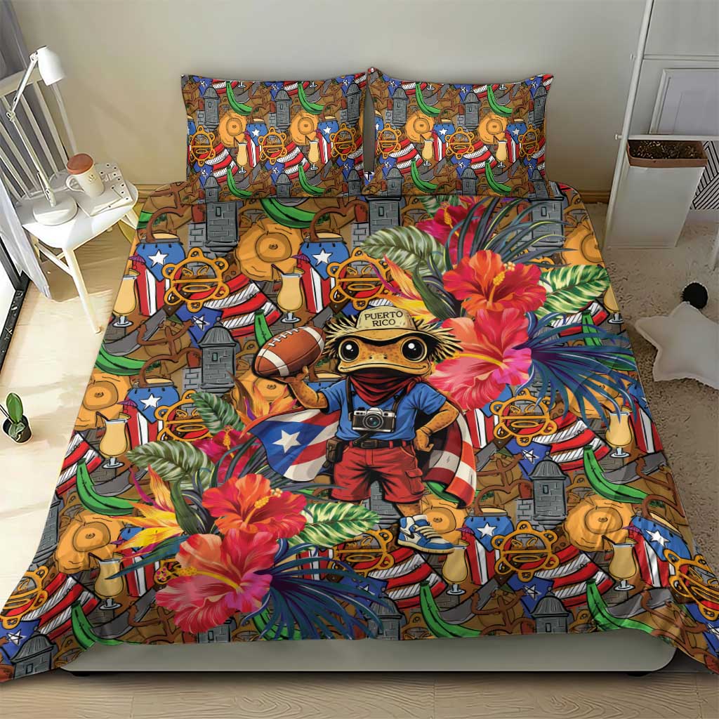 Funny Benito Bowl Bedding Set Puerto Rican Coquí Football