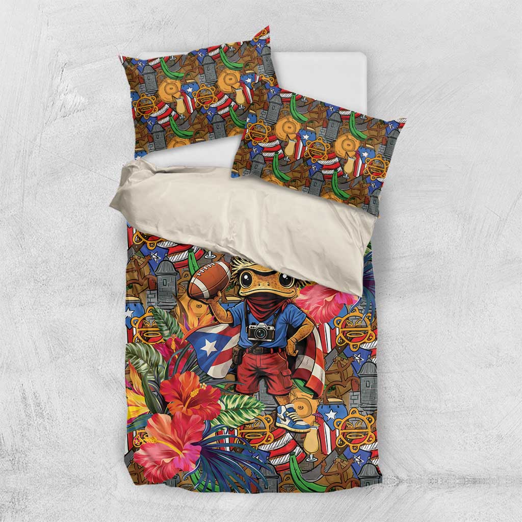 Funny Benito Bowl Bedding Set Puerto Rican Coquí Football