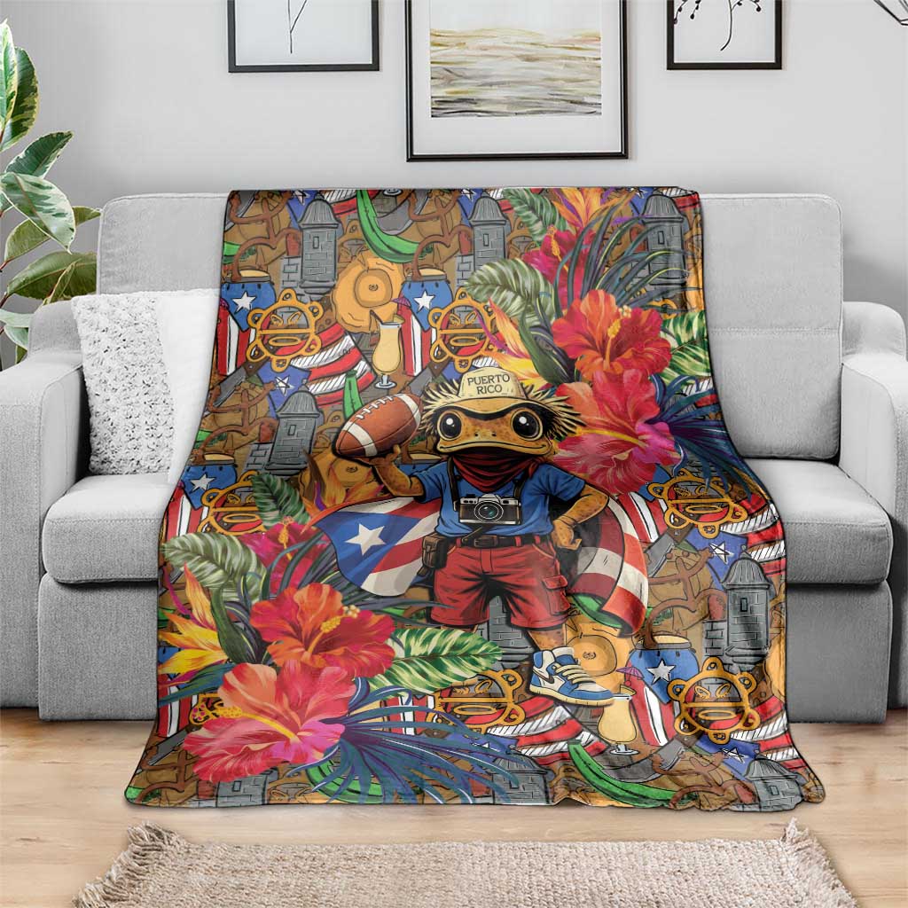 Funny Benito Bowl Blanket Puerto Rican Coquí Football