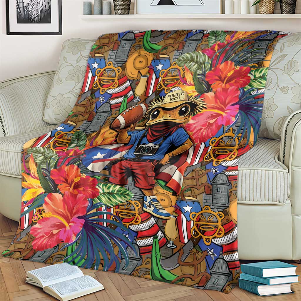Funny Benito Bowl Blanket Puerto Rican Coquí Football
