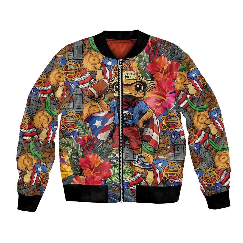 Funny Benito Bowl Bomber Jacket Puerto Rican Coquí Football