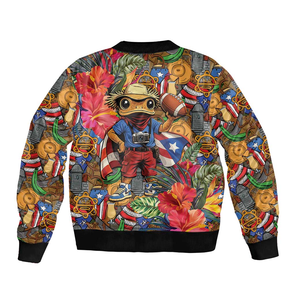 Funny Benito Bowl Bomber Jacket Puerto Rican Coquí Football