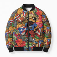 Funny Benito Bowl Bomber Puffer Jacket Puerto Rican Coquí Football