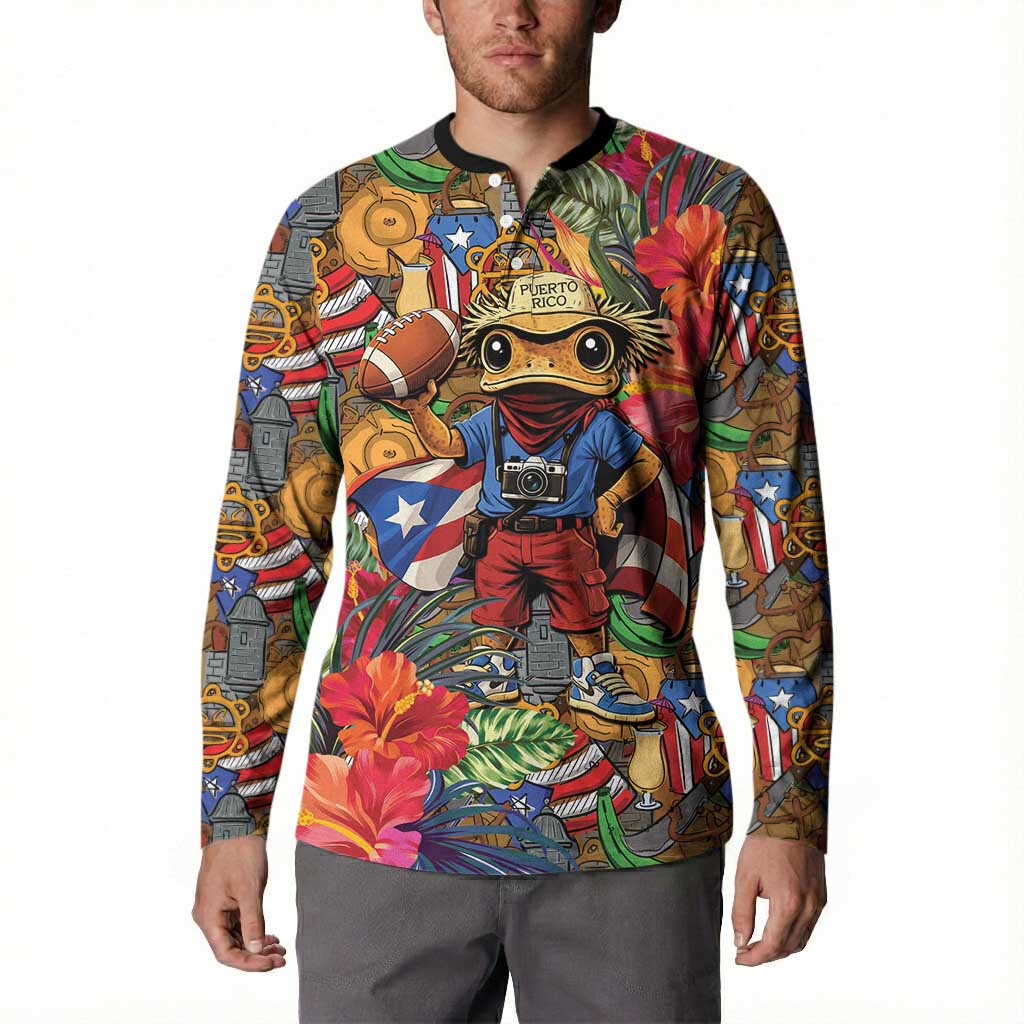 Funny Benito Bowl Button Sweatshirt Puerto Rican Coquí Football
