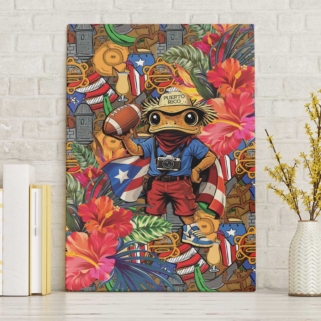 Funny Benito Bowl Canvas Wall Art Puerto Rican Coquí Football