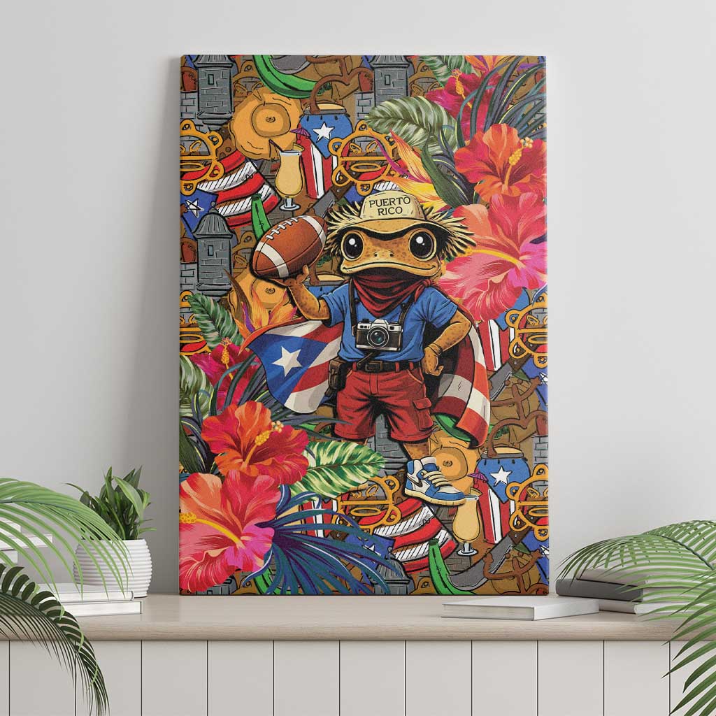 Funny Benito Bowl Canvas Wall Art Puerto Rican Coquí Football