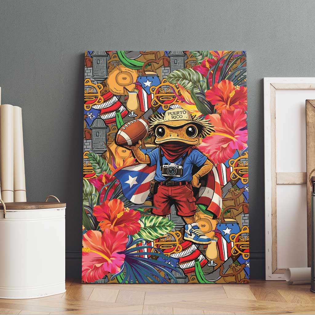 Funny Benito Bowl Canvas Wall Art Puerto Rican Coquí Football