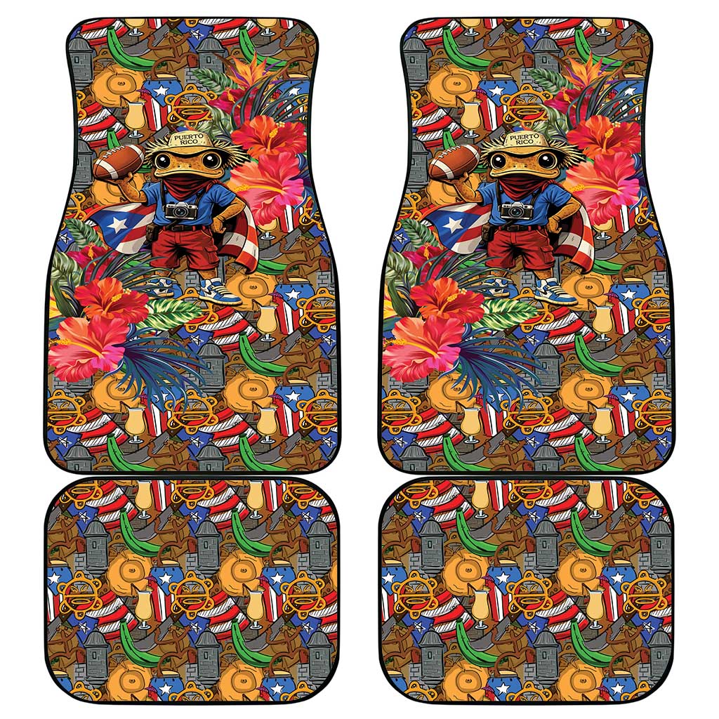 Funny Benito Bowl Car Mats Puerto Rican Coquí Football
