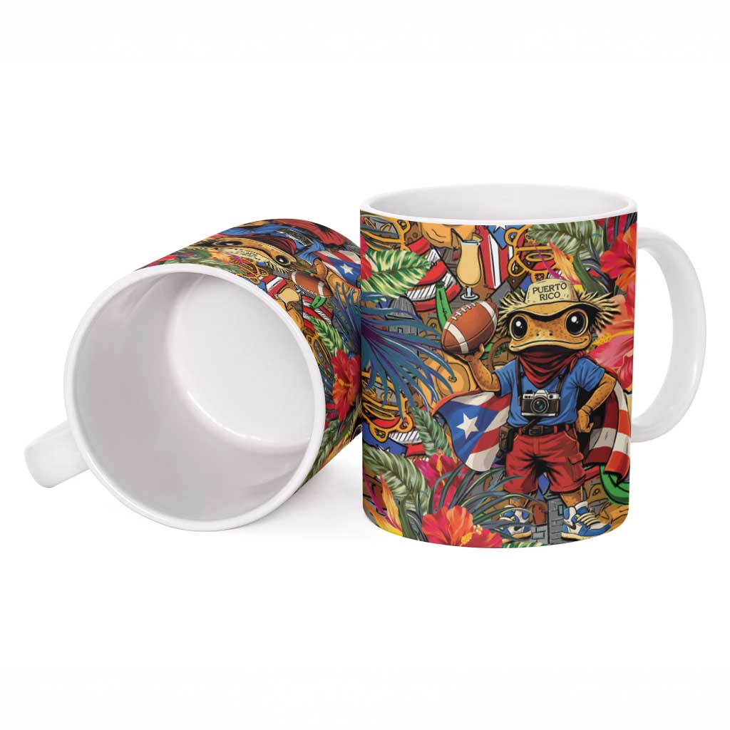 Funny Benito Bowl Ceramic Mug Puerto Rican Coquí Football